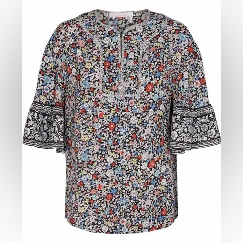 See by Chloe Janice Patchwork Blouse Floral Size FR36 US 4 EUC - Picture 2 of 9
